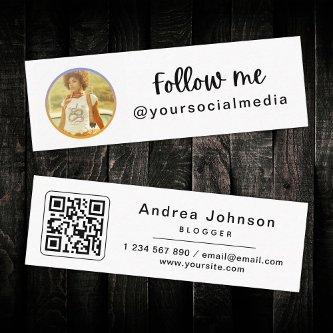 Photo & QR Code Follow Me Social Media Trendy Cool Mini