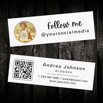 Photo & QR Code Follow Me Social Media Trendy Cool Mini