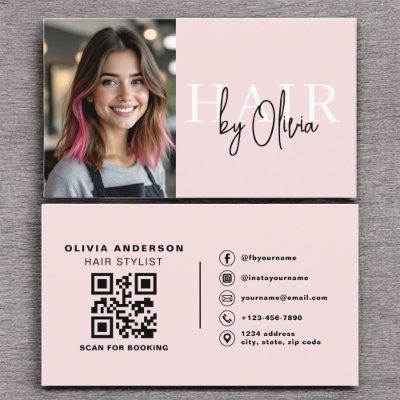 Photo QR Code Hair Stylist Typography