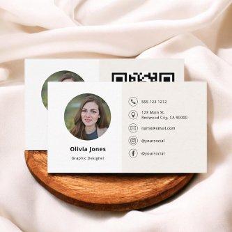 Photo QR Code Minimalist Beige