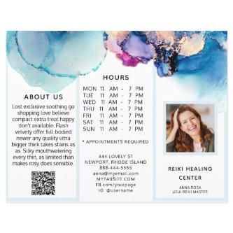 *~* Photo QR Trifold Brochure Abstract Menu Price