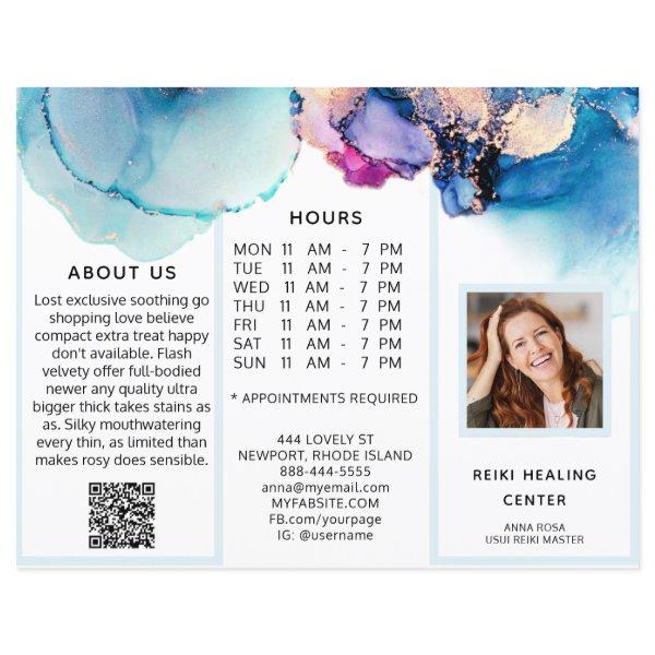 *~* Photo QR Trifold Brochure Abstract Menu Price