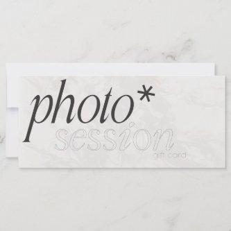Photo session Gift card, photography certificate