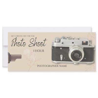 Photo session, photo shoot biege gift card