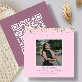 Photo | Social Media |  Pink Glitter | QR Code Square