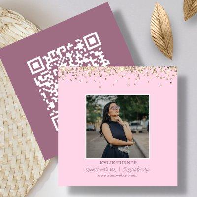 Photo | Social Media |  Pink Glitter | QR Code Square