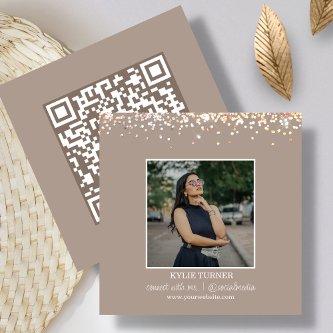 Photo | Social Media | Tan Glitter | QR Code  Square