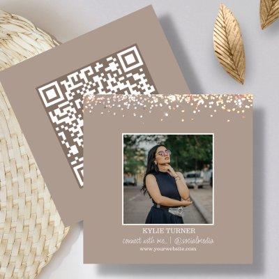 Photo | Social Media | Tan Glitter | QR Code  Square