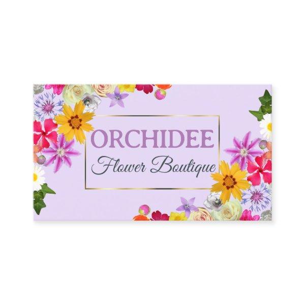 Photo Template Elegant Wildflowers Gold Lilac Chic