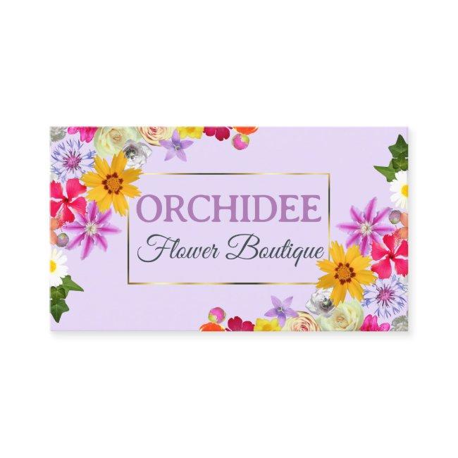 Photo Template Elegant Wildflowers Gold Lilac Chic