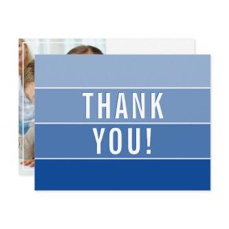 PHOTO THANK YOU modern ombre royal blue