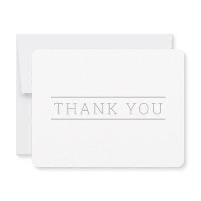 PHOTO THANK YOU simple modern type silver gray