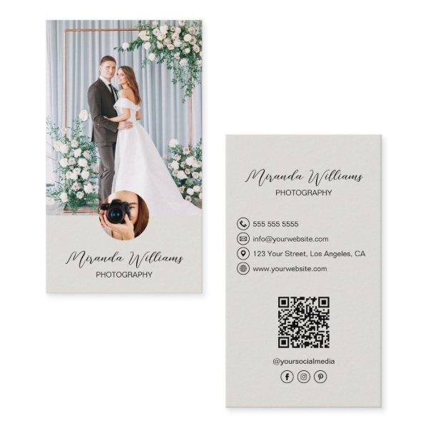 Photographer 2 Photos QR Social Media Neutral Tone