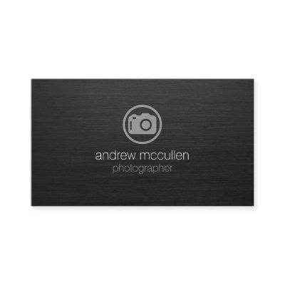 Photographer Camera Icon Dark Brushed Metal