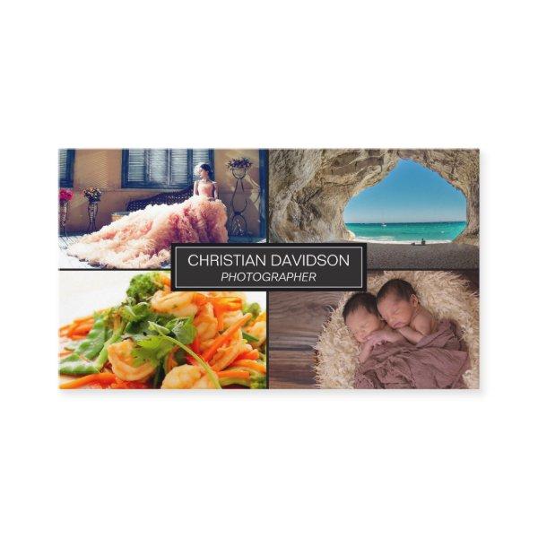 Photographer, customize with photos, black, sleek
