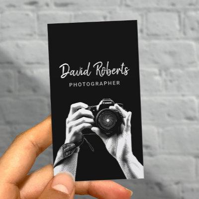 Photographer Holding Camera Black Photography