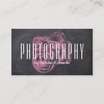 Photographer Professional Pink Camera Chalkboard