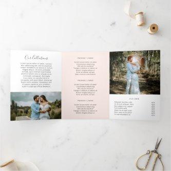 Photography Elegant Blush Pink Trifold Brochure