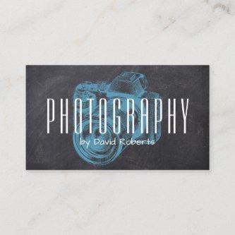 Photography Professional Blue Camera Chalkboard