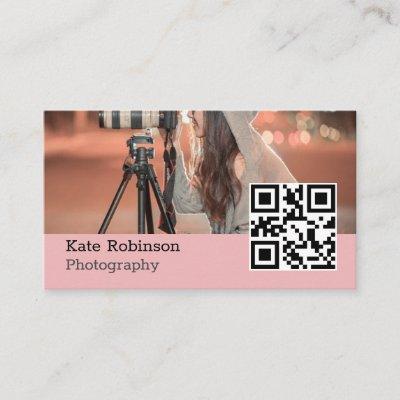 Photography QR Code, Modern Pink Photographer
