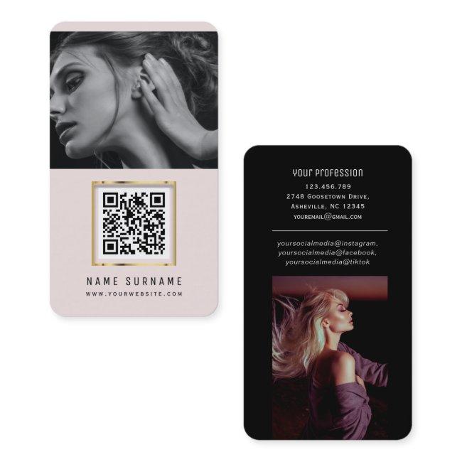 photos qr code scannable barcode modern blush pink