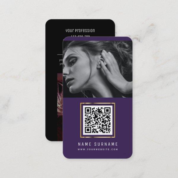 photos qr code scannable barcode modern purple