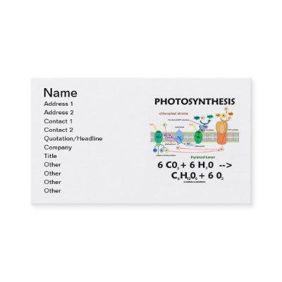 Photosynthesis (Chemical Formula)