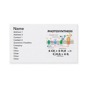Photosynthesis Chloroplast Chemical Formula
