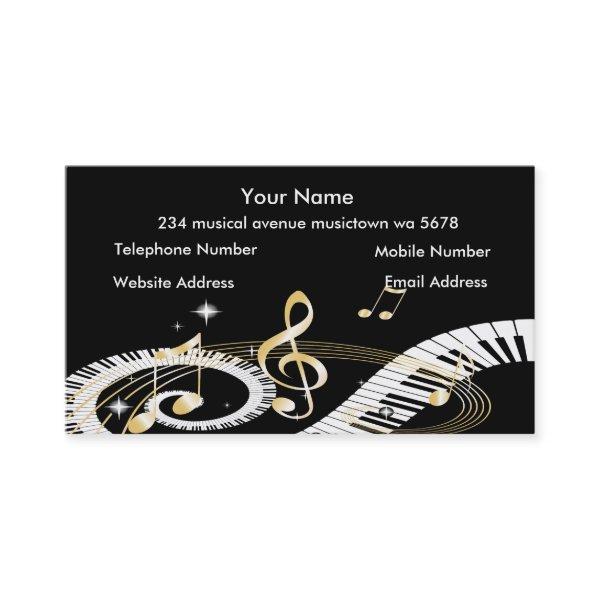 Piano Keys and Golden Music Notes