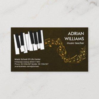 Piano Keys Floating Gold Music Notes Music Teacher