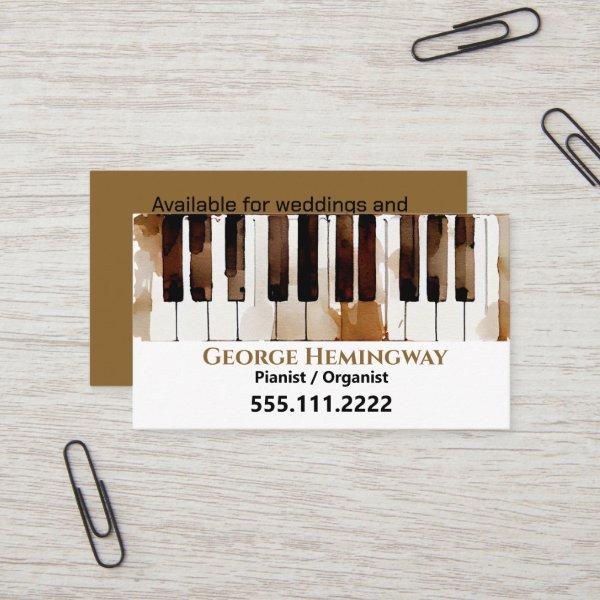 Piano Keys Pianist Watercolor Art
