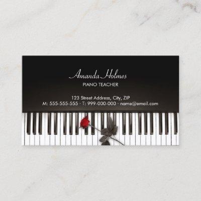 Piano Keys Red Rose Music