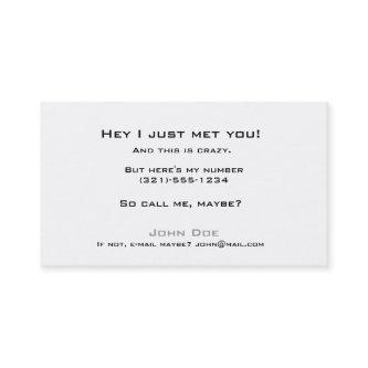 Pick up line card-call me calling card