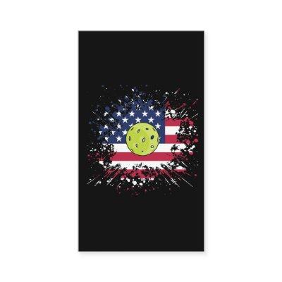 Pickleball American Flag US Racket Paddle Ball