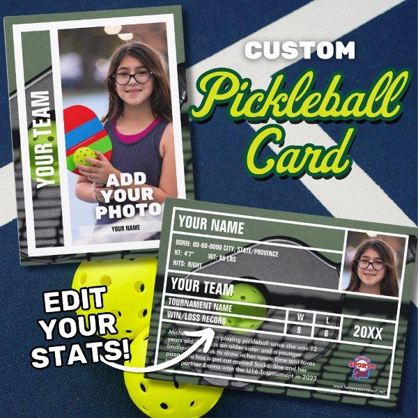 Pickleball Player Trading Card Souvenir - Green