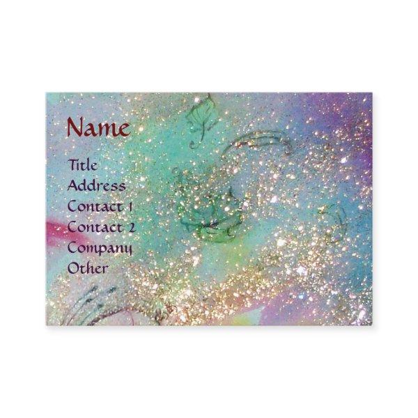PIERROT WITH CAT Masquerade Mask, Blue Sparkles