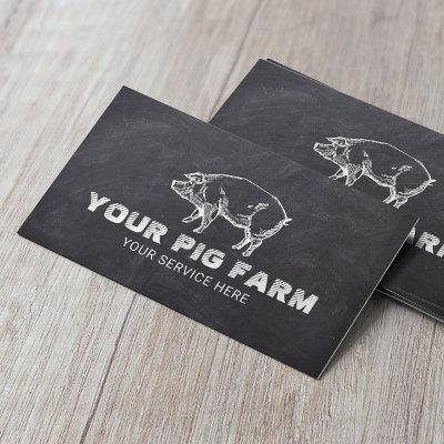 Pig Farm Livestock Pork Producer Rustic Chalkboard