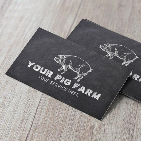 Pig Farm Livestock Pork Producer Rustic Chalkboard