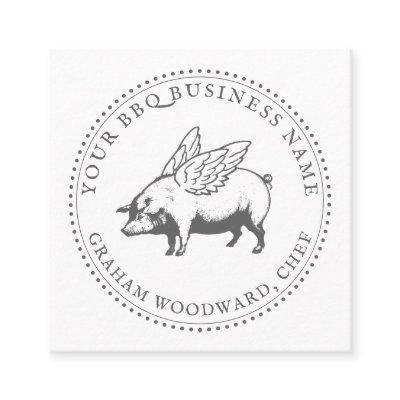 Pig With Wings BBQ Barbecue Square