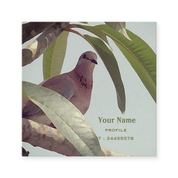 pigeon on a tree -painting square