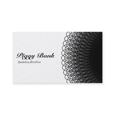 Piggy Bank - Black and White (Gold)