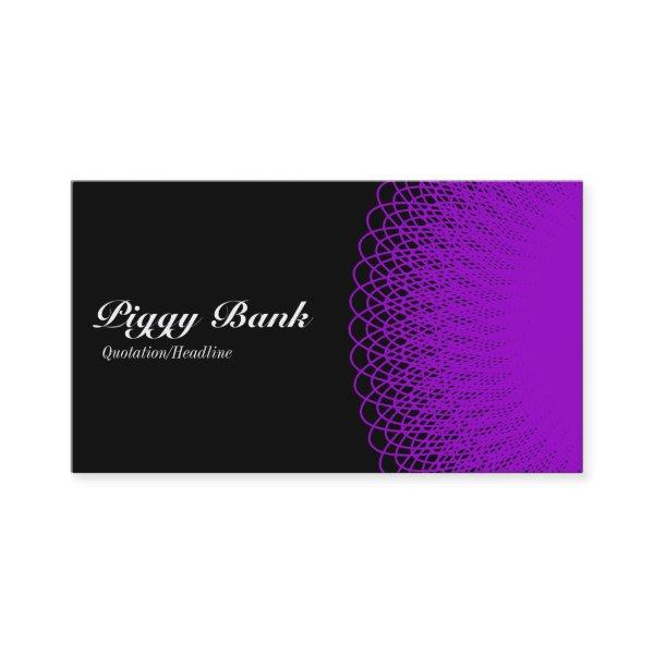 Piggy Bank - Blue on Black