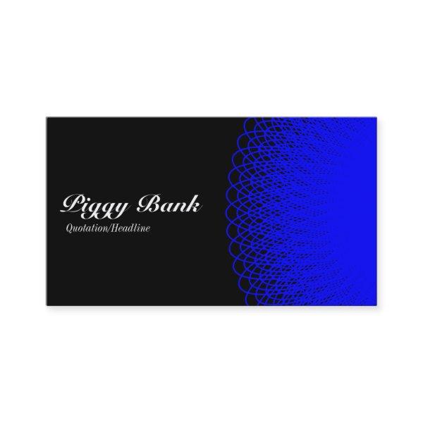 Piggy Bank - Blue on Black