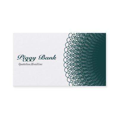 Piggy Bank - Dark Green and White