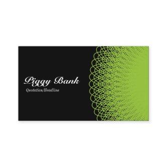 Piggy Bank - Green on Black