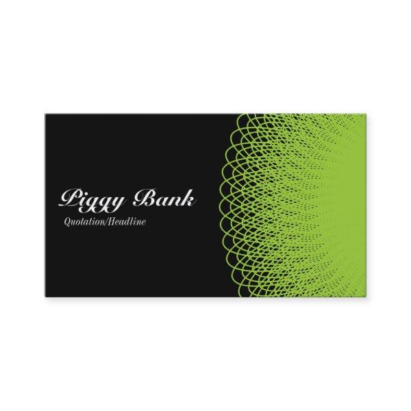 Piggy Bank - Green on Black