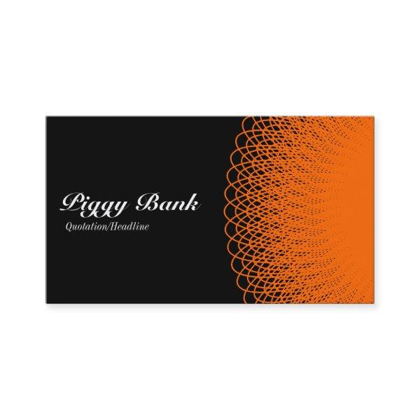 Piggy Bank - Orange on Black
