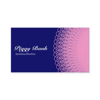 Piggy Bank - Pink on Navy Blue 000066