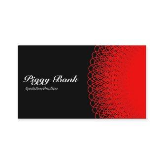 Piggy Bank - Red on Black