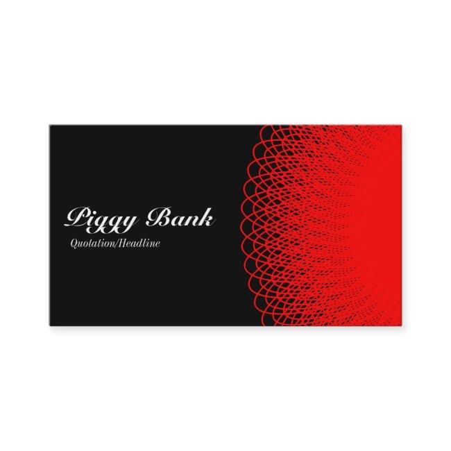 Piggy Bank - Red on Black
